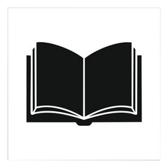 Open black book with white pages vector