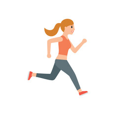 Woman running in athletic wear fitness exercise