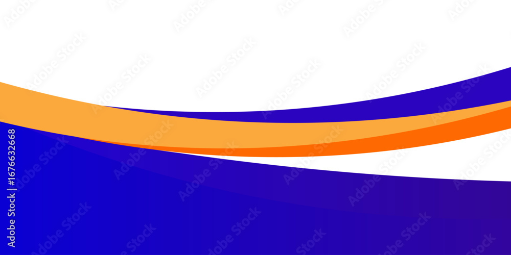 Aufkleber abstract blue and orange business banner background with dynamic wave composition. overlapping flat 
