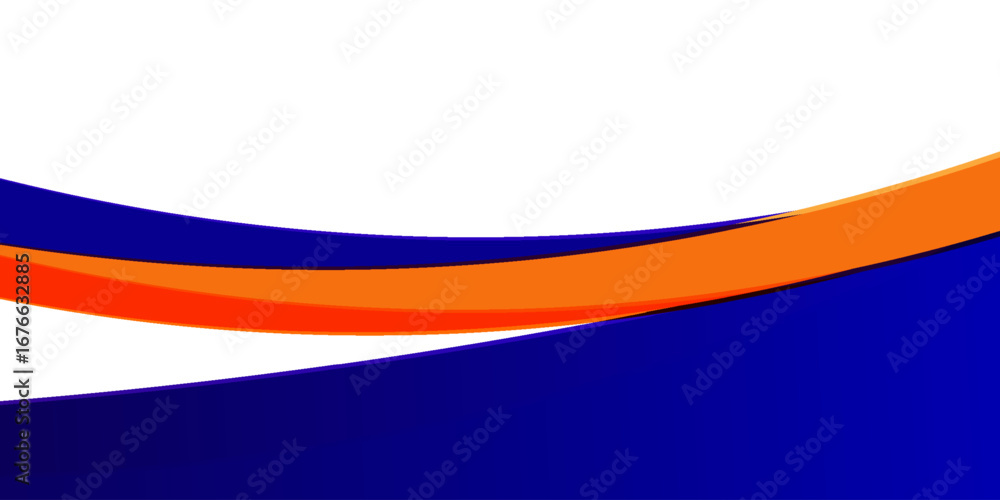Aufkleber abstract blue and orange business banner background with dynamic wave composition. overlapping flat 