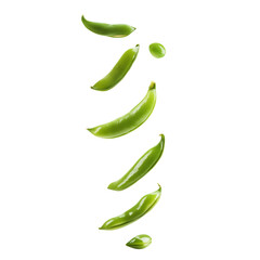 Green beans slice falling and floating png