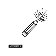 Creative Spark: An illustration of a pencil releasing a burst of ideas, perfect for design, creativity, and innovation-related content.