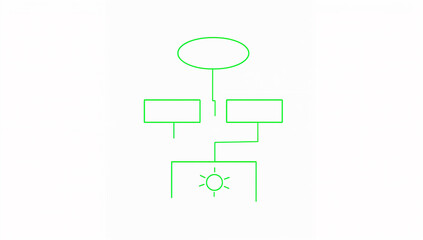 Flowchart diagram with oval and rectangular shapes