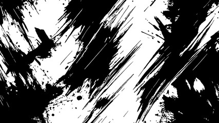 Dynamic Black Brush Strokes on White Canvas
