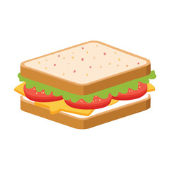 Fresh sandwich with cheese lettuce and tomato food lunch