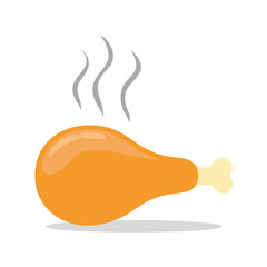 Golden chicken leg with steam and bone cooked food