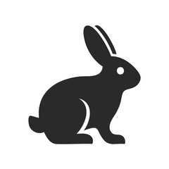 Silhouette of a rabbit with long ears and a fluffy tail bunny hare