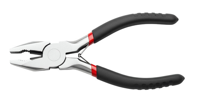 Professional Metal Pliers Hand Tool Isolated on Black Background