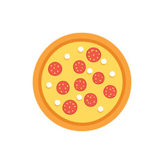 Round pizza with pepperoni and cheese food italian