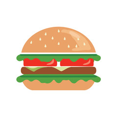 Tasty burger with lettuce tomato and cheese hamburger food