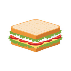 Toasted bread sandwich with lettuce tomato and cheese vector