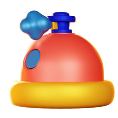 Vibrant 3D Cartoon Spray Bottle Dispensing Blue Mist