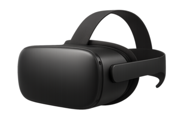 Virtual reality headset isolated on black background ready to play