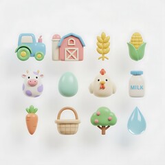Obraz premium Adorable Farm Life Miniatures Collection for Crafting and Decor