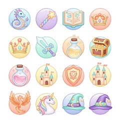 Enchanting Fantasy Icons A Whimsical Collection of 3D Magical Elements
