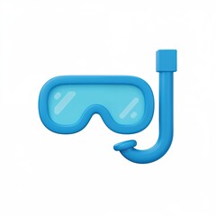 Snorkeling mask: Dive into an underwater world with this bright blue snorkeling mask, evoking feelings of adventure, exploration, and the thrill of discovery.