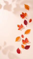 Autumn Leaves Falling, Nature, Studio, Photo, Warm Light, Close-Up, Beauty of Fall