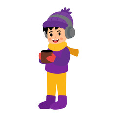 Boy Kid Holding Hot Drink