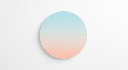 Oval shape with soft blue to peach gradient on white background circle