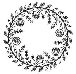 abstract floral frame with flowers