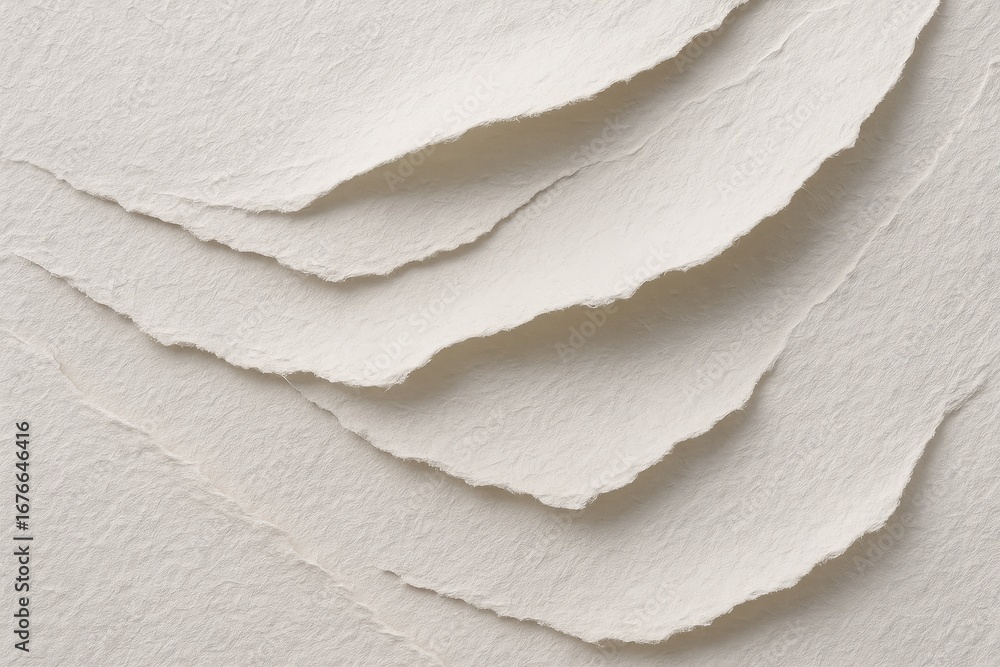 Poster paper layers: delicate handmade paper sheets form cascading waves of textures in a macro shot. this 