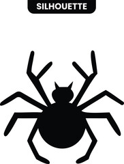 Spider Silhouette: A stark black silhouette of a spider against a pure background, creating a bold, eye-catching graphic.