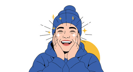 Joyful person feeling happy excited enthusiastic wonderful amazing delightful ecstatic thrilled