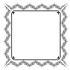 Vintage Ornamental Vector Frame – Elegant Black Vector Border, SVG