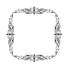 Vintage Ornamental Vector Frame – Elegant Black Vector Border, SVG