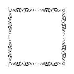 Vintage Ornamental Vector Frame – Elegant Black Vector Border, SVG