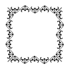 Vintage Ornamental Vector Frame – Elegant Black Vector Border, SVG