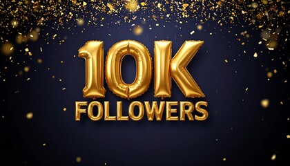 Gold balloons celebrating 10,000 followers