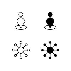 Nearby and Network Icon Collection in Line and Solid Style