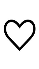 Fototapeta premium Minimalist black heart outline vector on white background simple love symbol icon flat design illustration for romantic and emotional concepts
