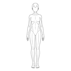 Stylized anime body template for character design and illustration