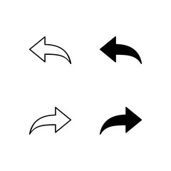 Undo and Redo Icon Collection in Line and Solid Style