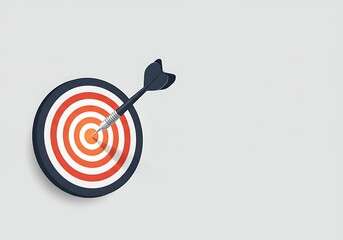 Bullseye Dartboard with Black Dart - Achieving Goals Concept
