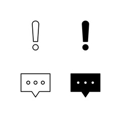 Warning and Message Icon Collection in Line and Solid Style