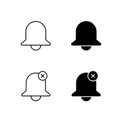 Bell and Bell Off Icon Collection in Line and Solid Style