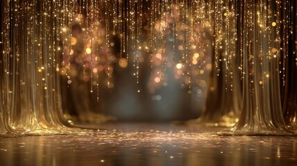 Obraz premium Elegant golden light streaks creating a festive and magical atmosphere