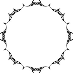 Vintage Ornamental Frame – Elegant Black Vector Border, PNG, 300 DPI 