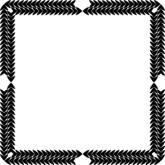 Vintage Ornamental Frame – Elegant Black Vector Border, PNG, 300 DPI 