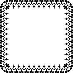 Fototapeta premium Vintage Ornamental Frame – Elegant Black Vector Border, PNG, 300 DPI 