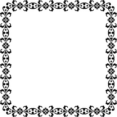 Vintage Ornamental Frame – Elegant Black Vector Border, PNG, 300 DPI 