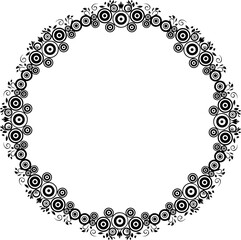 Vintage Ornamental Frame – Elegant Black Vector Border, PNG, 300 DPI 