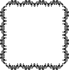 Vintage Ornamental Frame – Elegant Black Vector Border, PNG, 300 DPI 
