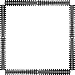 Vintage Ornamental Frame – Elegant Black Vector Border, PNG, 300 DPI 