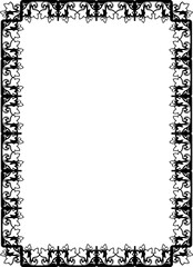 Vintage Ornamental Frame – Elegant Black Vector Border, PNG, 300 DPI 