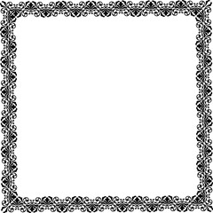 Vintage Ornamental Frame – Elegant Black Vector Border, PNG, 300 DPI 
