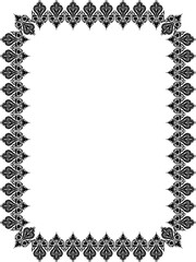 Vintage Ornamental Frame – Elegant Black Vector Border, PNG, 300 DPI 